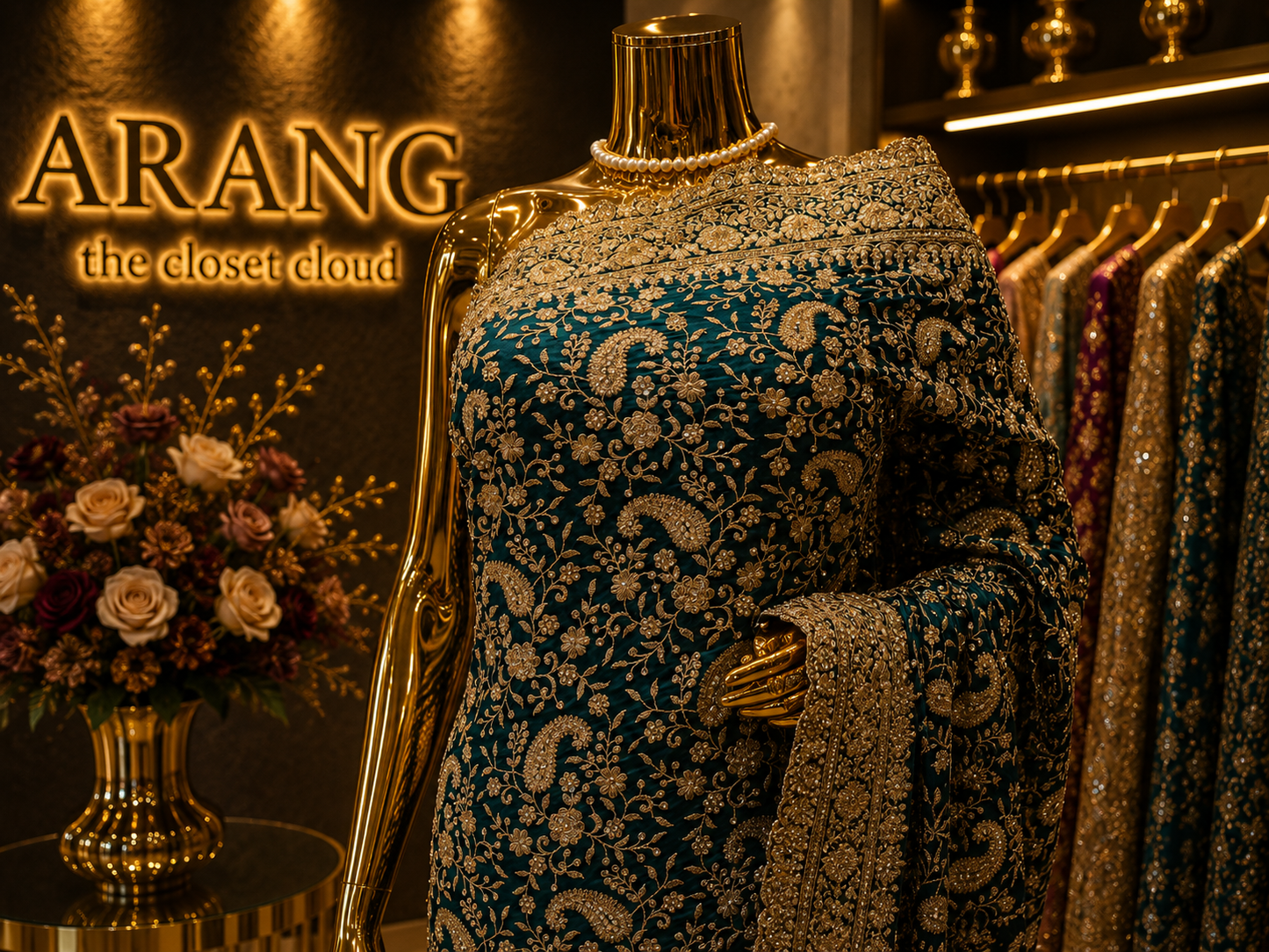 “The Royal Emerald Green” Premium Designer Saree