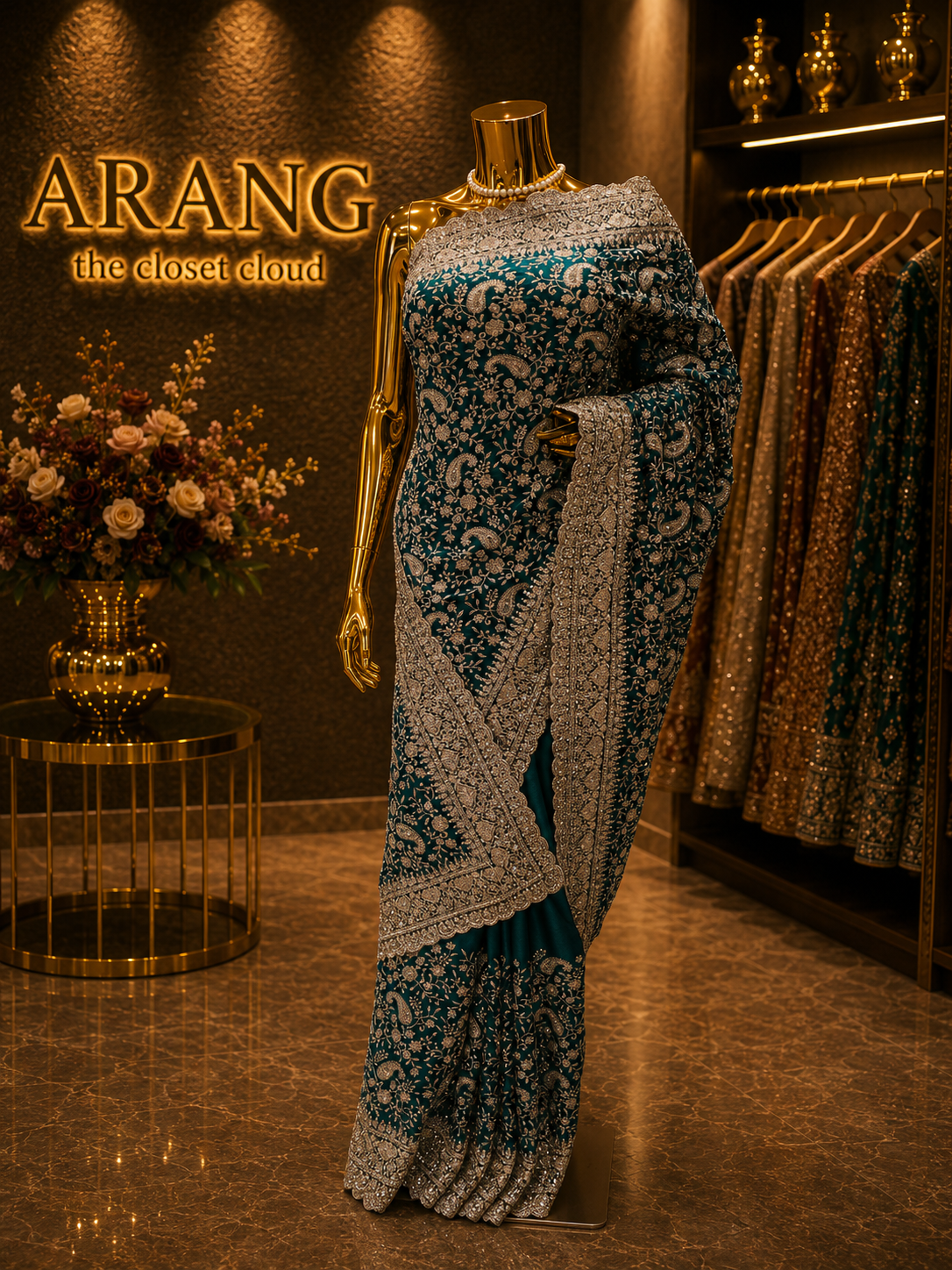“The Royal Emerald Green” Premium Designer Saree