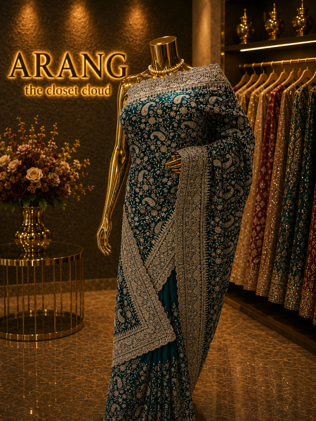 “The Royal Emerald Green” Premium Designer Saree
