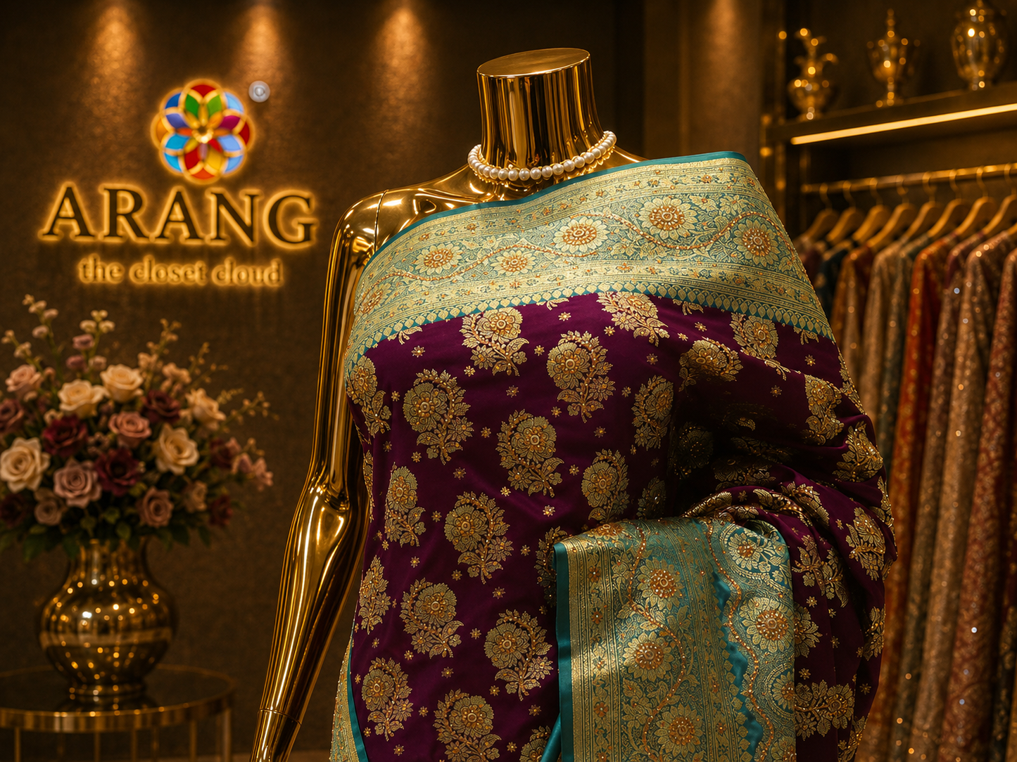 “The English Violet” Premium Banarasi Silk Saree