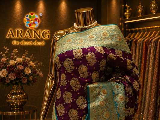 “The English Violet” Premium Banarasi Silk Saree