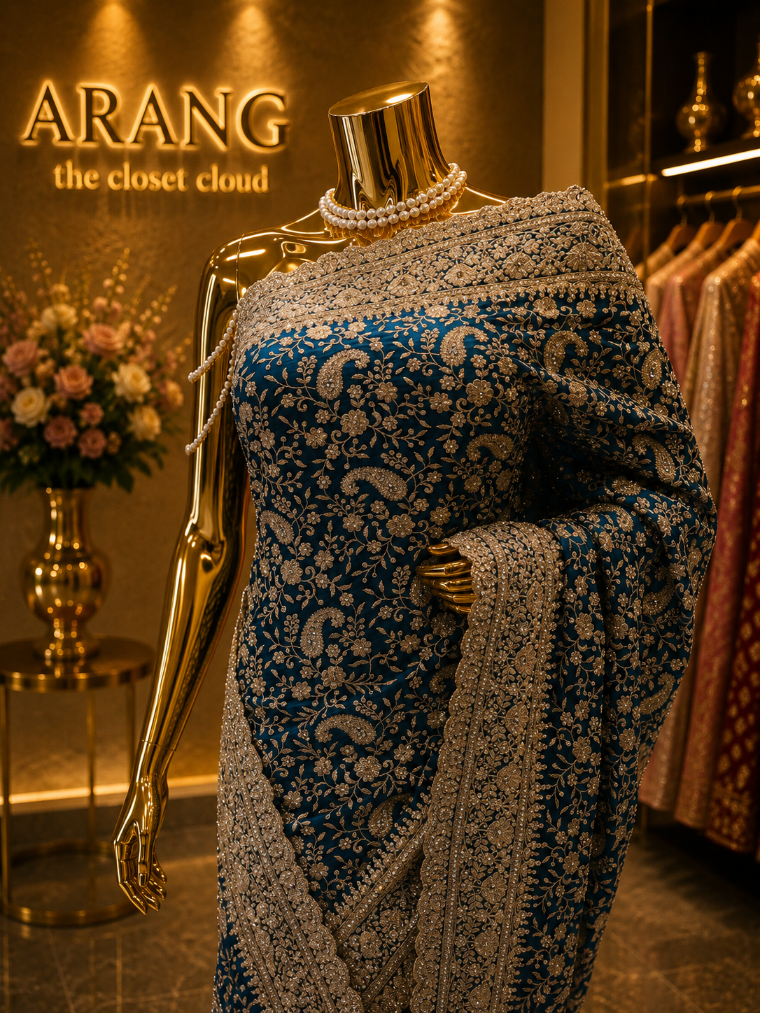 “The Aquamarine Blue” Premium Designer Saree