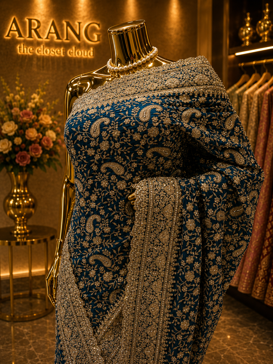 “The Aquamarine Blue” Premium Designer Saree