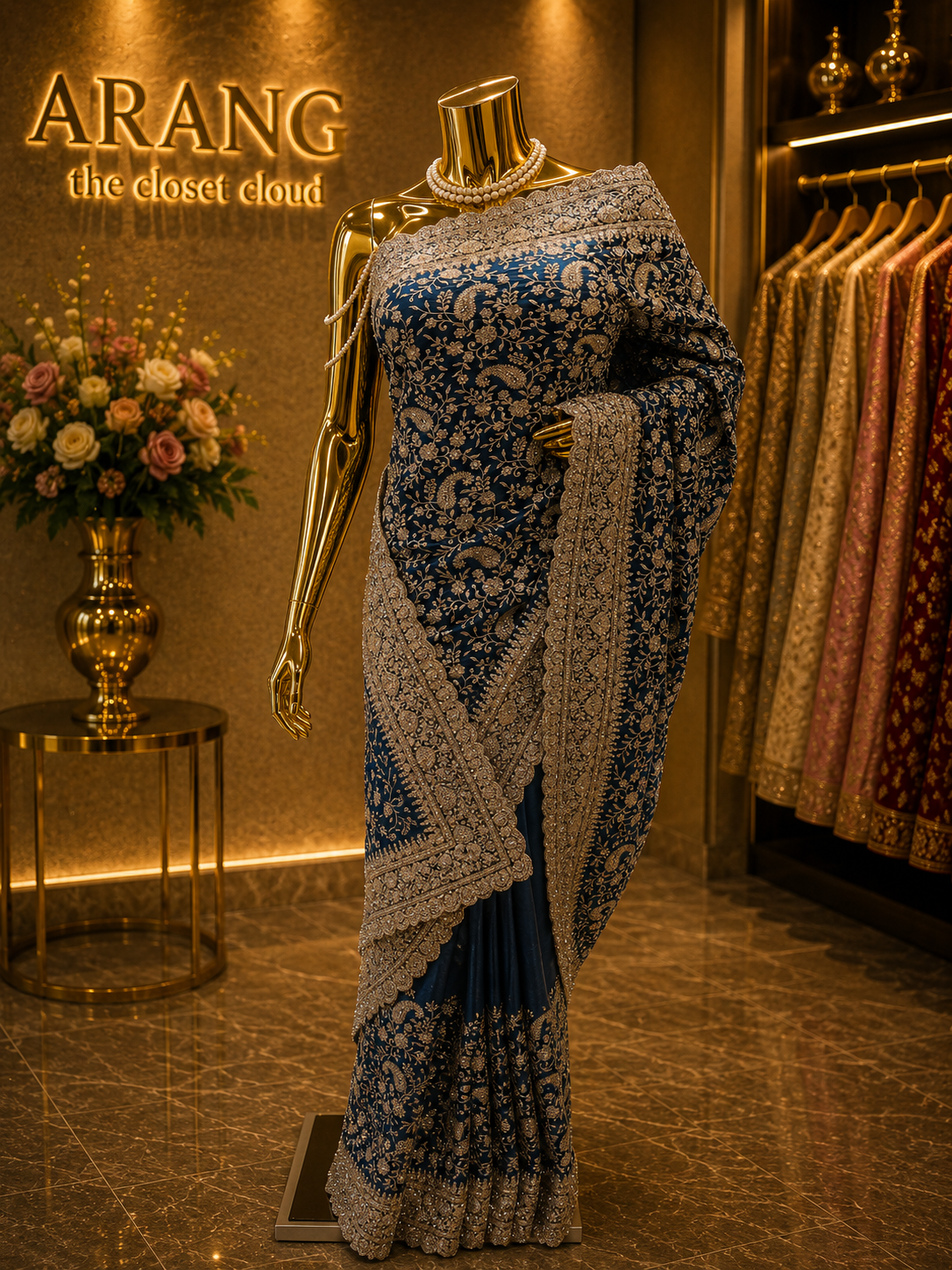 “The Aquamarine Blue” Premium Designer Saree
