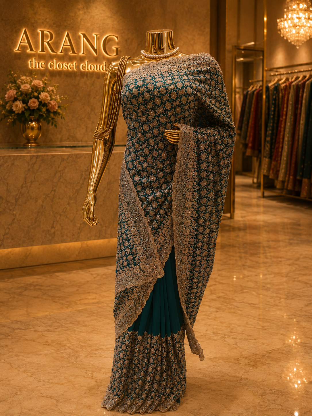 “The Cerulean Blue” Premium Designer Saree