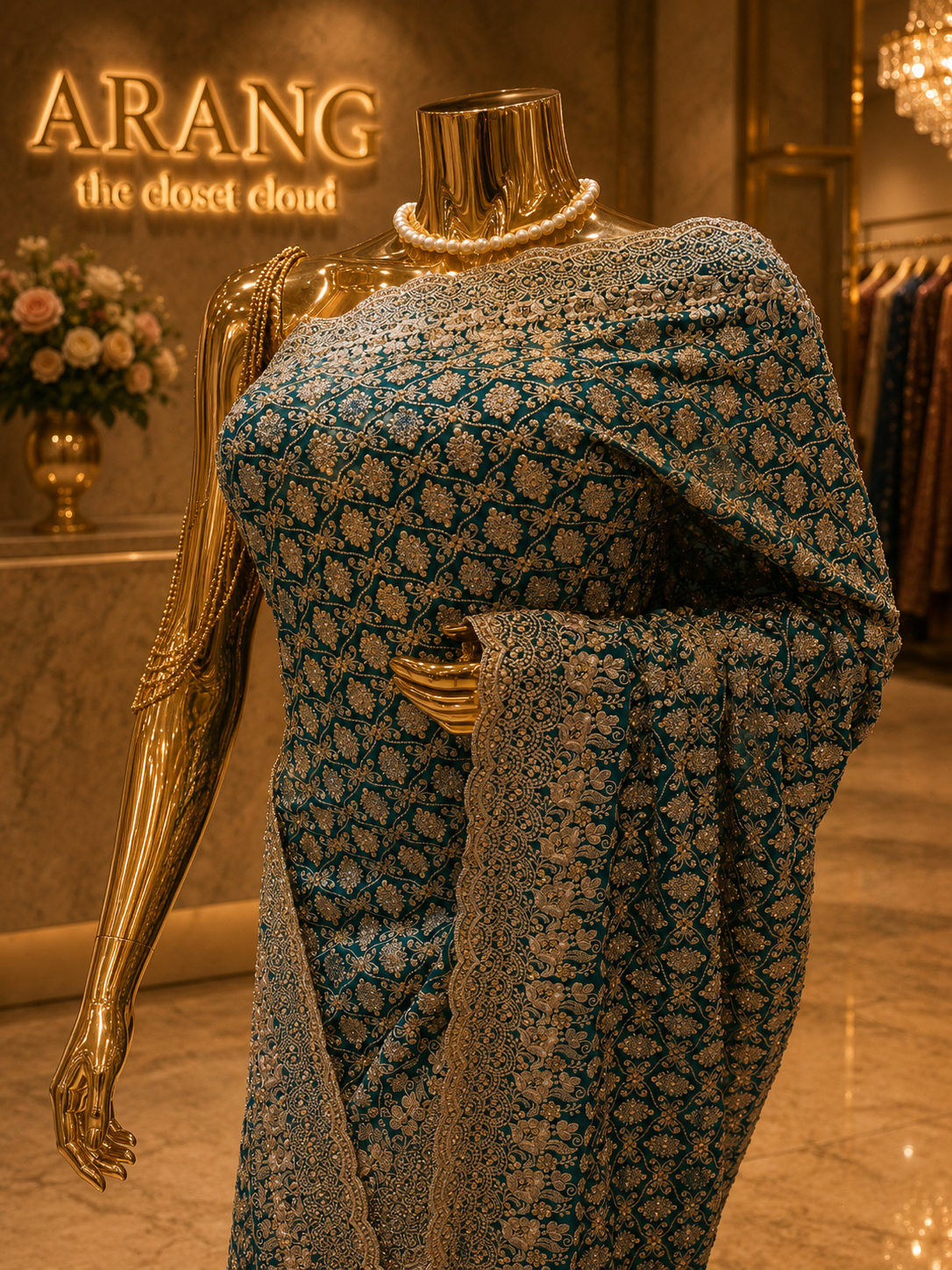 “The Cerulean Blue” Premium Designer Saree