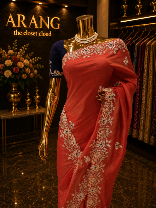 “The Exquisite Rusty Red” Premium Designer Saree