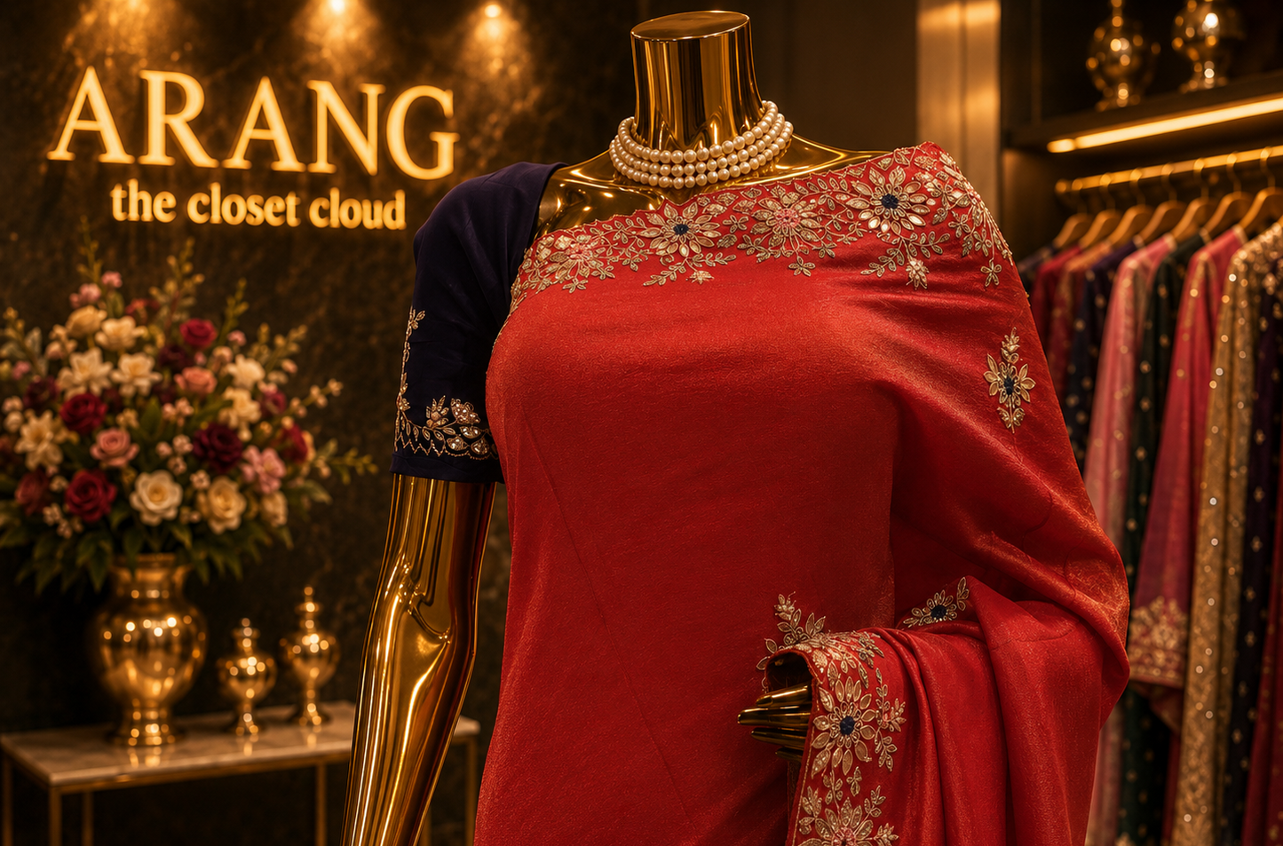 “The Exquisite Rusty Red” Premium Designer Saree