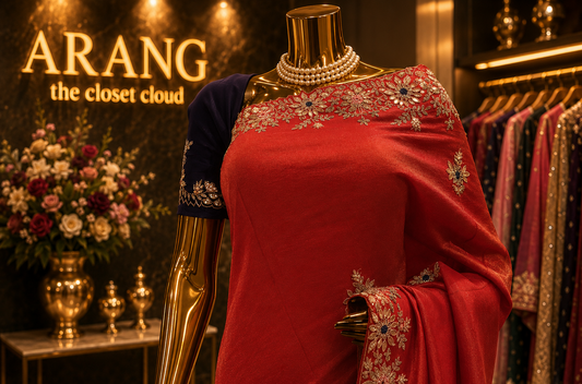 “The Exquisite Rusty Red” Premium Designer Saree