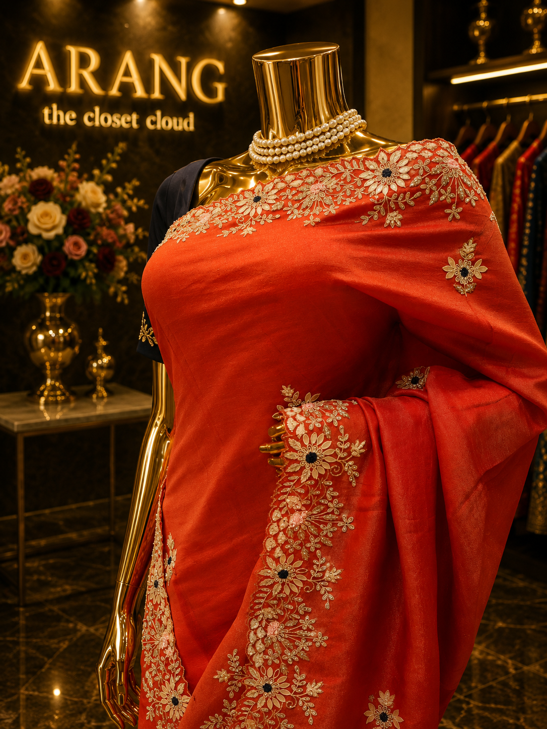 “The Exquisite Rusty Red” Premium Designer Saree