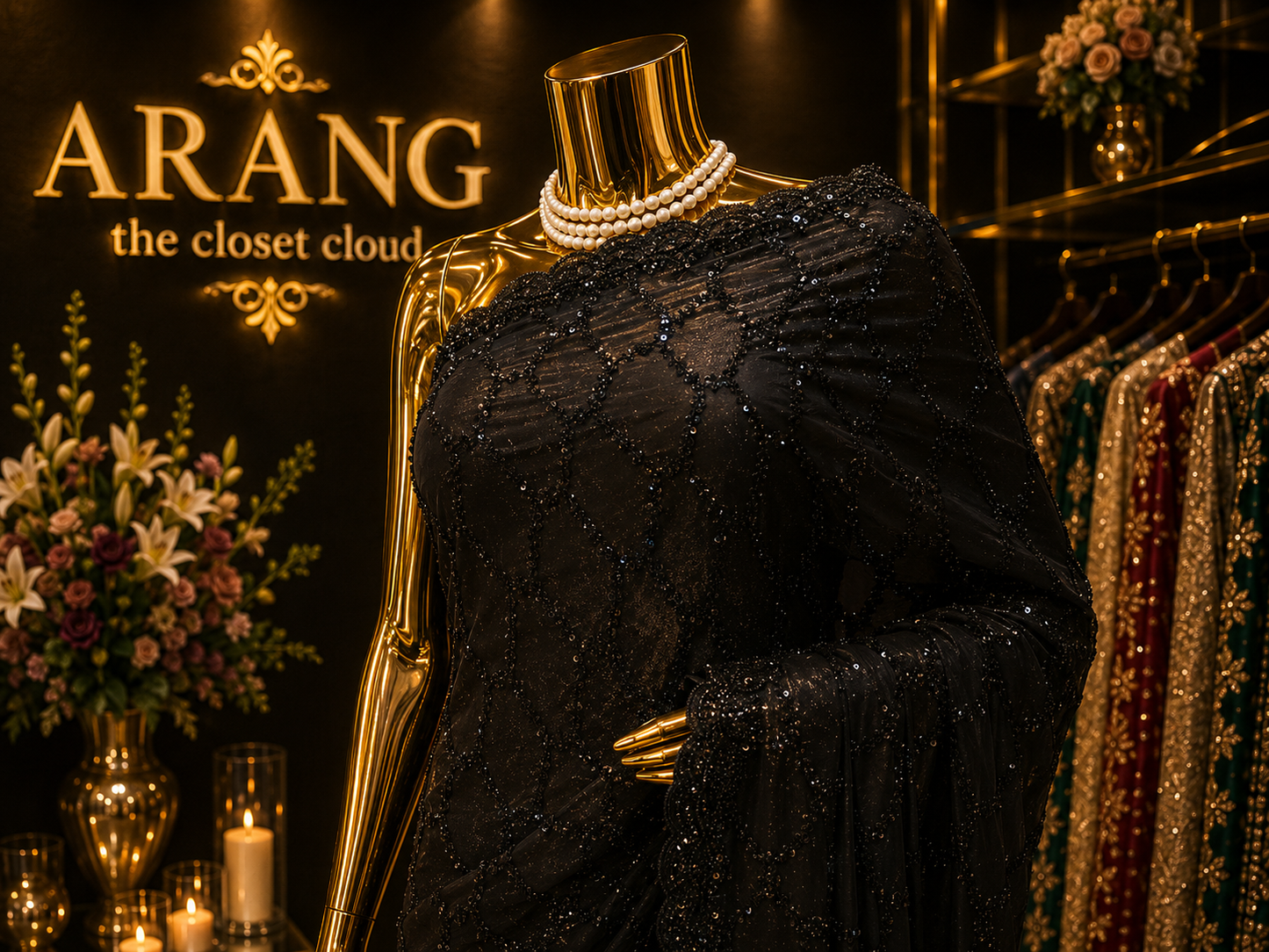 “The Pure Black” Premium Designer Saree