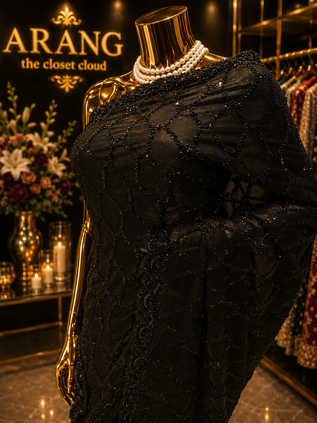 “The Pure Black” Premium Designer Saree