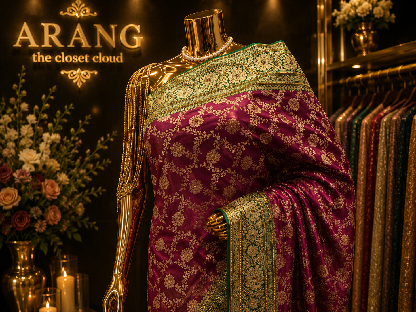 “The Magenta” Premium Banarasi Silk Saree