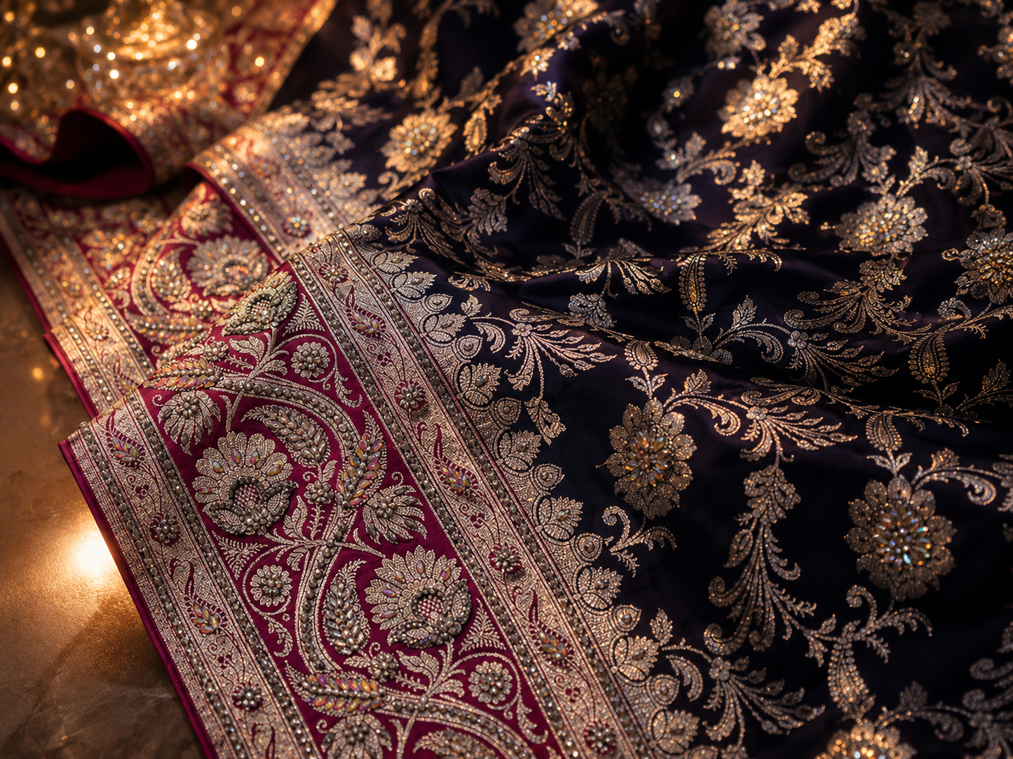 “The Navy Blue” Premium Banarasi Silk Saree