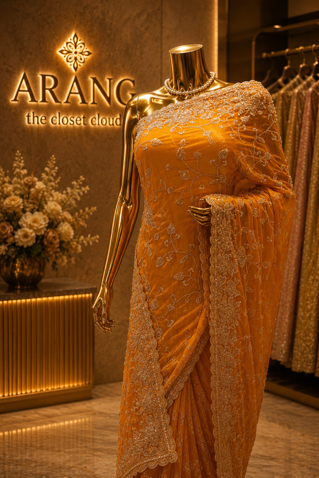 “The Mustard Yellow" Premium Designer Saree