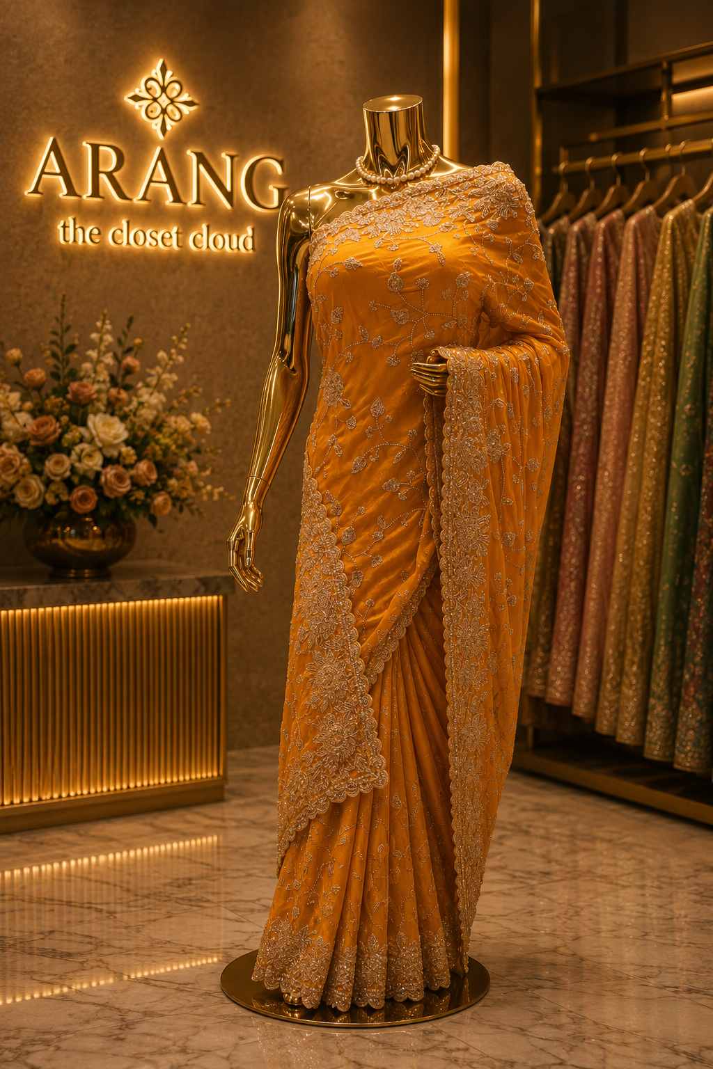 “The Mustard Yellow" Premium Designer Saree