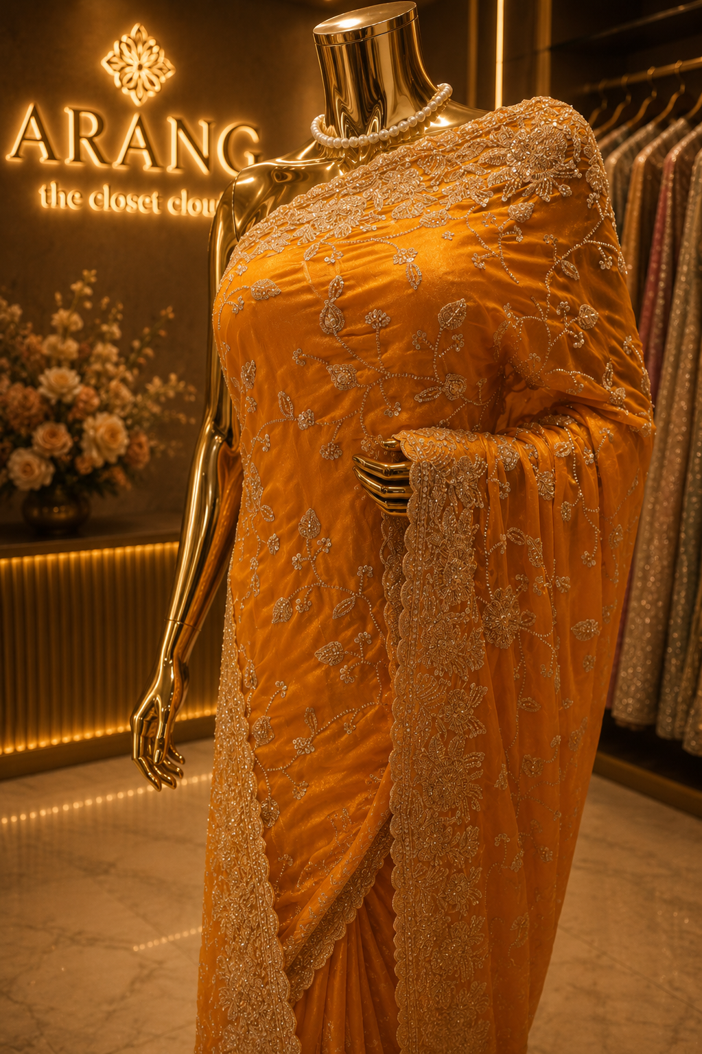 “The Mustard Yellow" Premium Designer Saree