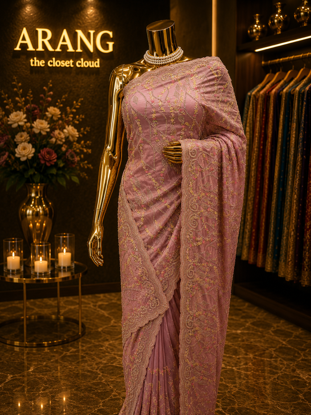 “The Elegant Pastel Mauve” Premium Designer Saree