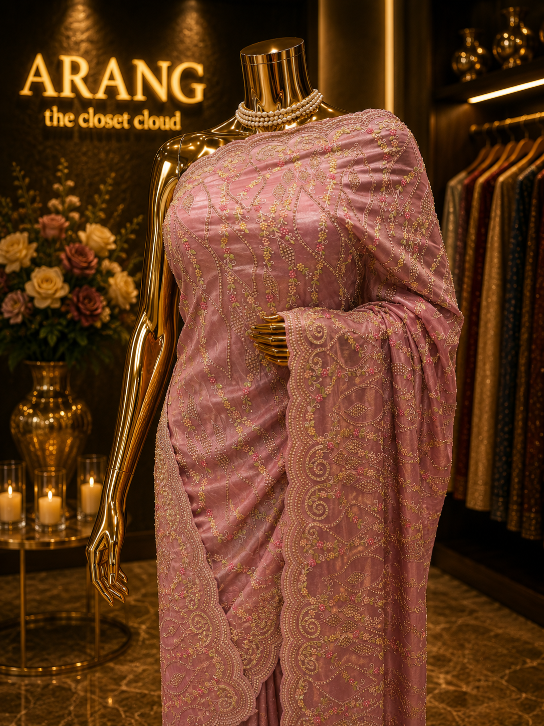 “The Elegant Pastel Mauve” Premium Designer Saree