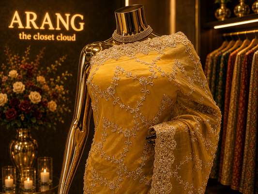 “The Golden Yellow” Premium Designer Saree