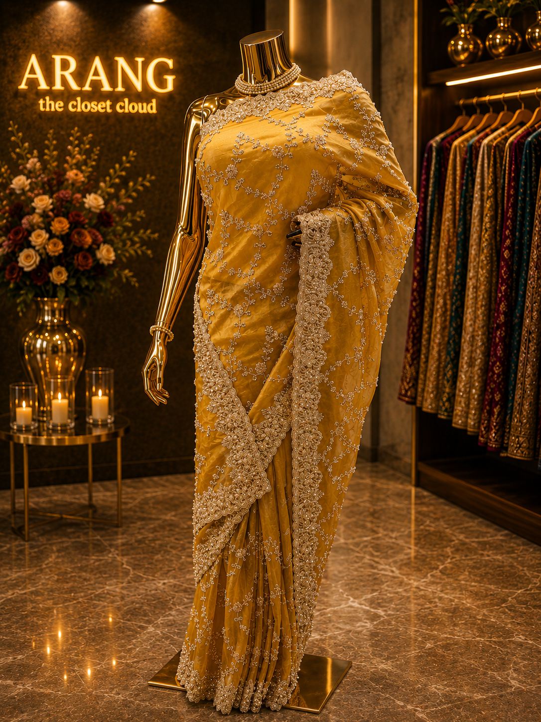 “The Golden Yellow” Premium Designer Saree