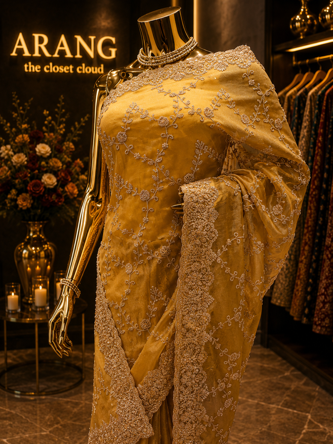 “The Golden Yellow” Premium Designer Saree