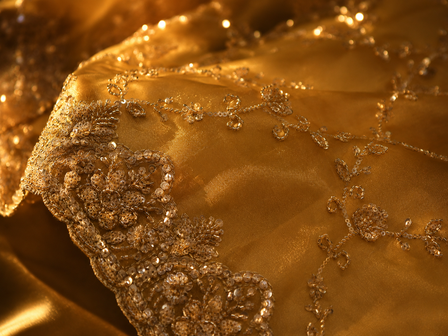 “The Golden Yellow” Premium Designer Saree
