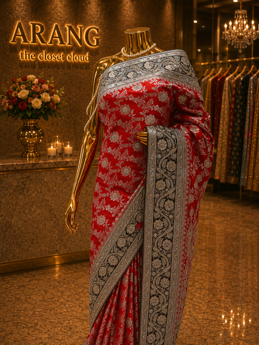 “The Red & Black” Premium Banarasi Silk Saree