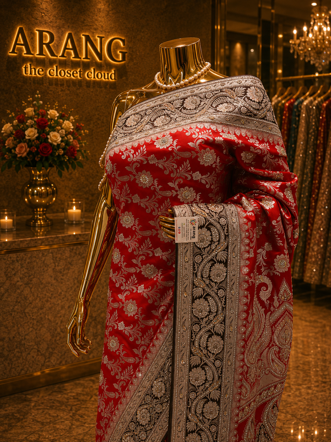 “The Red & Black” Premium Banarasi Silk Saree