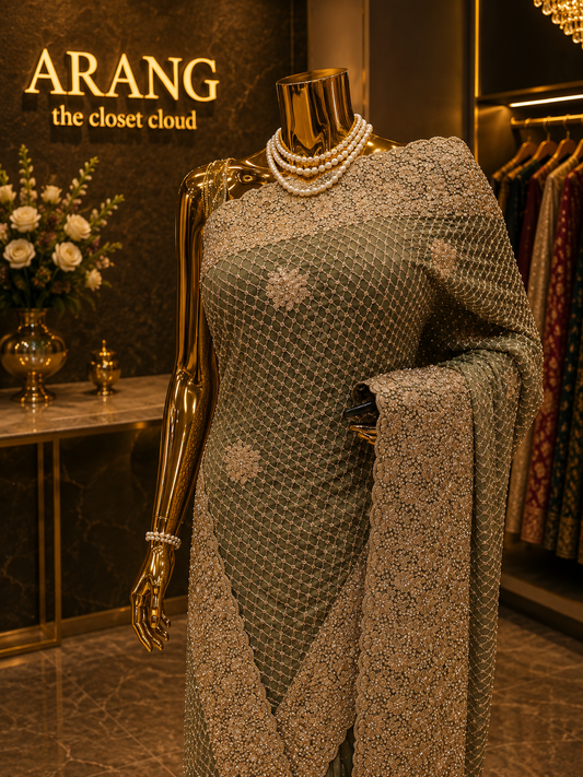 "The Olive Green" Premium Designer Saree