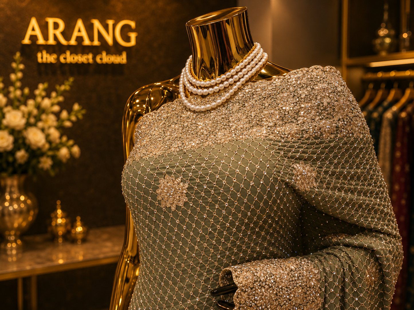 "The Olive Green" Premium Designer Saree