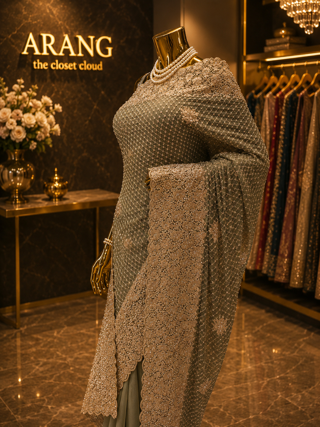 "The Olive Green" Premium Designer Saree
