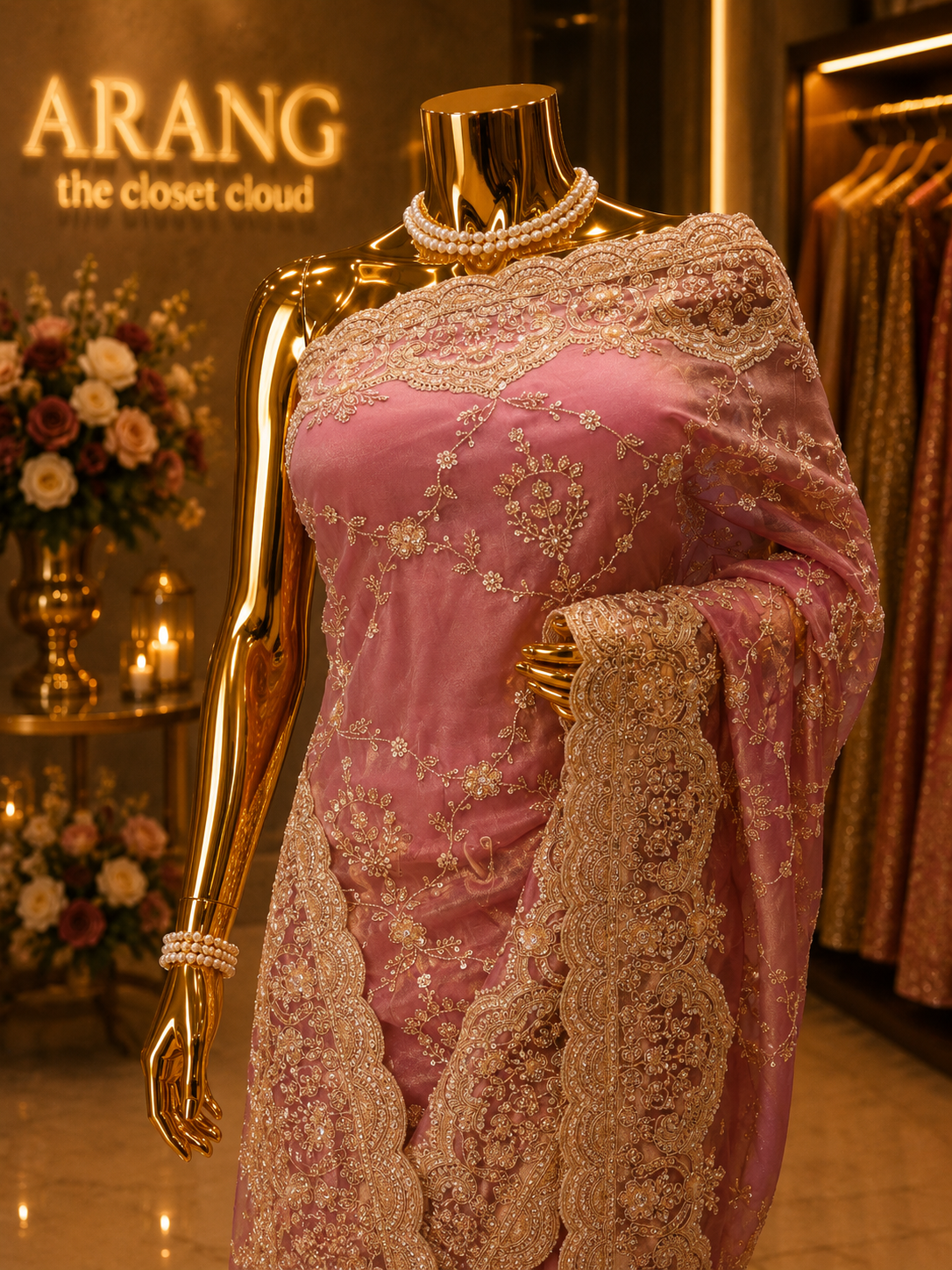 “The Luxury Mauve” Premium Designer Saree