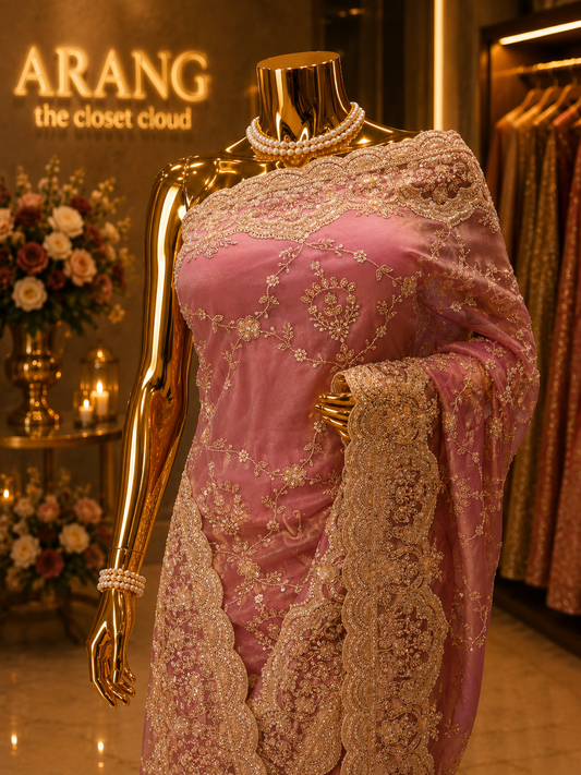 “The Luxury Mauve” Premium Designer Saree