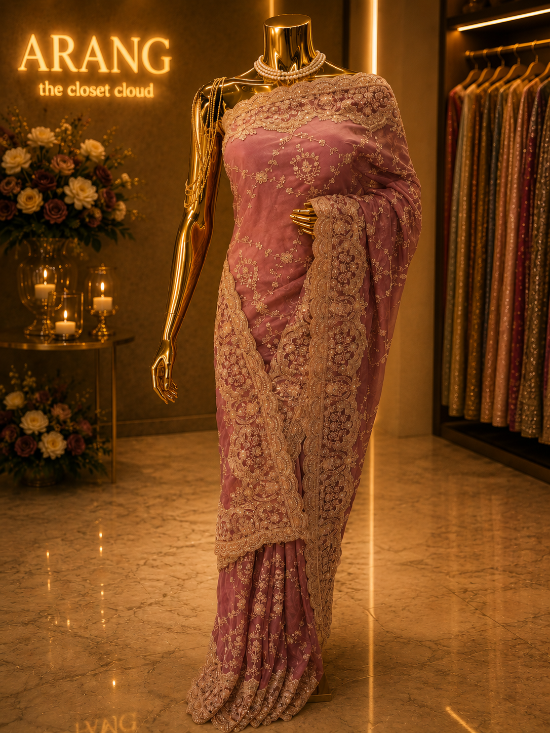 “The Luxury Mauve” Premium Designer Saree