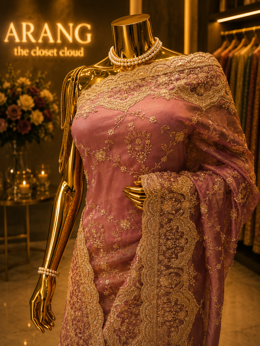 “The Luxury Mauve” Premium Designer Saree