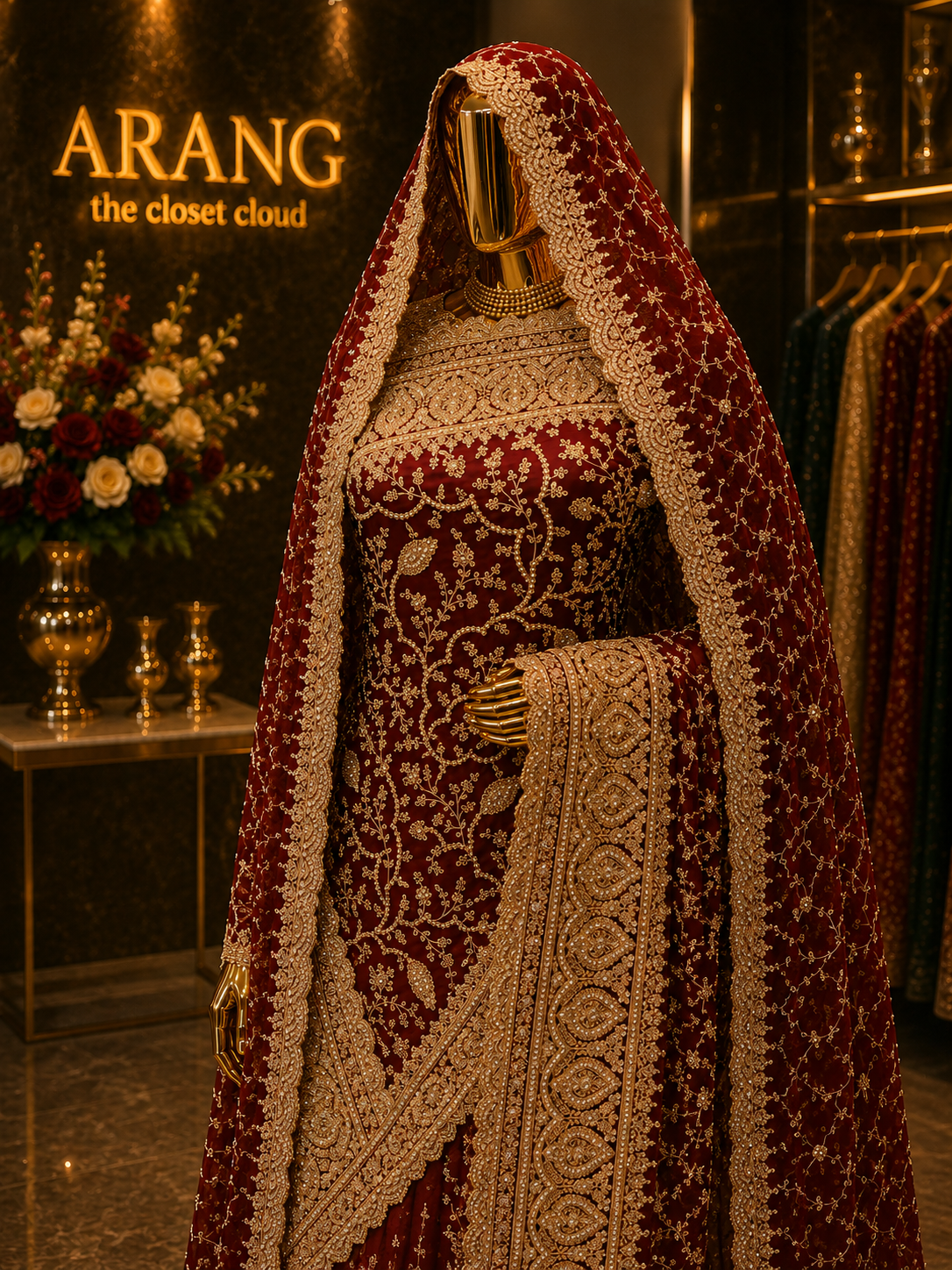 “The Royal Maroon” Vol 2 Premium Designer Saree with Veil