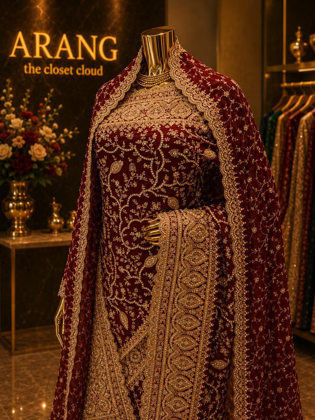 “The Royal Maroon” Vol 2 Premium Designer Saree with Veil