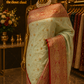 "The Pistachio Duet" Premium Banarasi Silk Saree