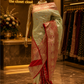 "The Pistachio Duet" Premium Banarasi Silk Saree