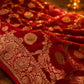 "The Maharani Crimson" Banarasi Chiffon Saree