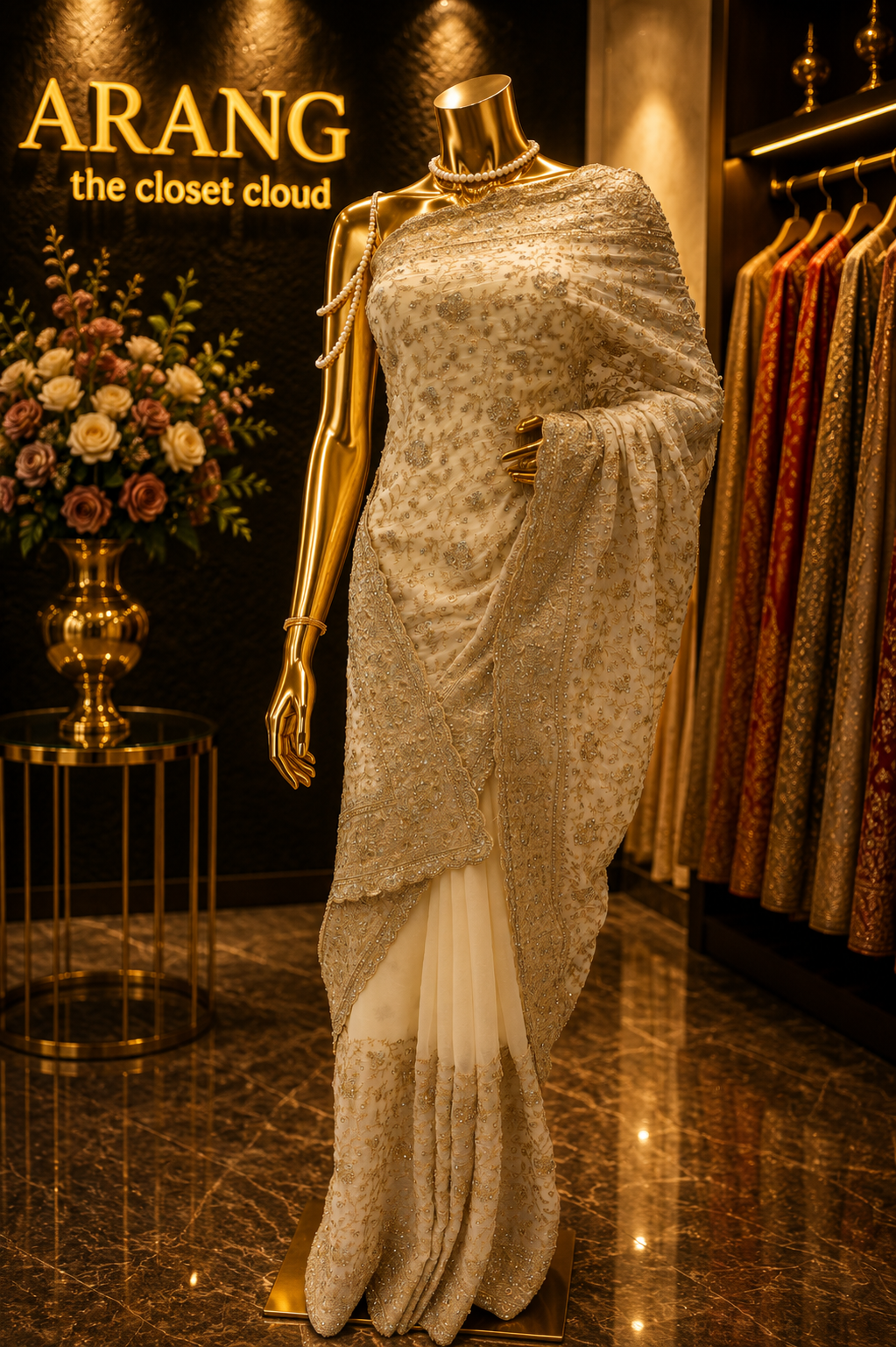 “The Ivory White” Premium Designer Saree