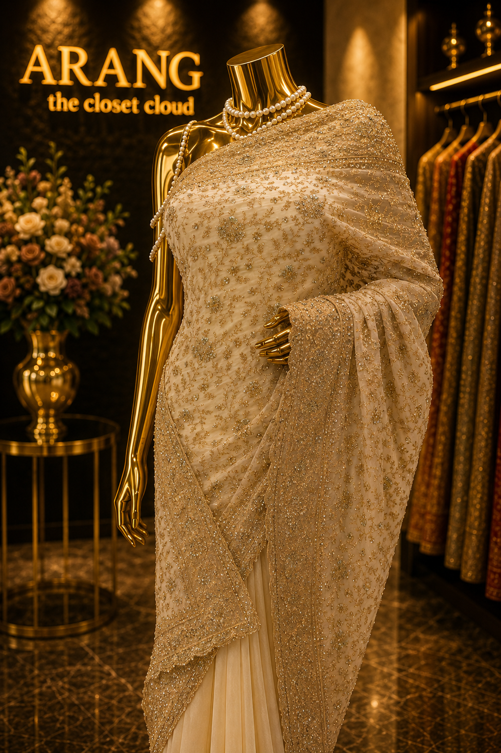 “The Ivory White” Premium Designer Saree