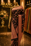 “The Elegant Black” Premium Kashmiri Pashmina Silk Saree