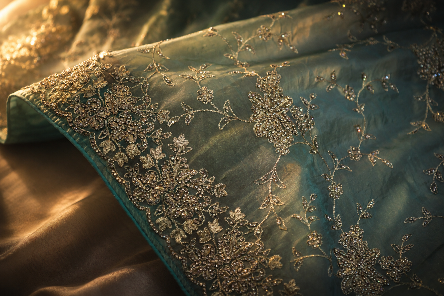 “The Ethereal Aqua” Premium Designer Saree