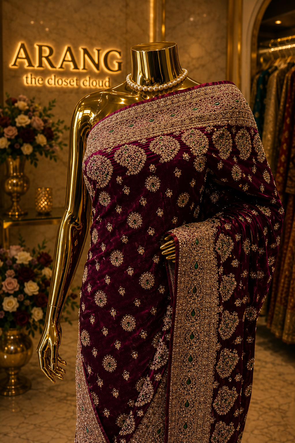 "The Royal Wine" Premium Designer Saree