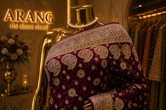 "The Royal Wine" Premium Designer Saree