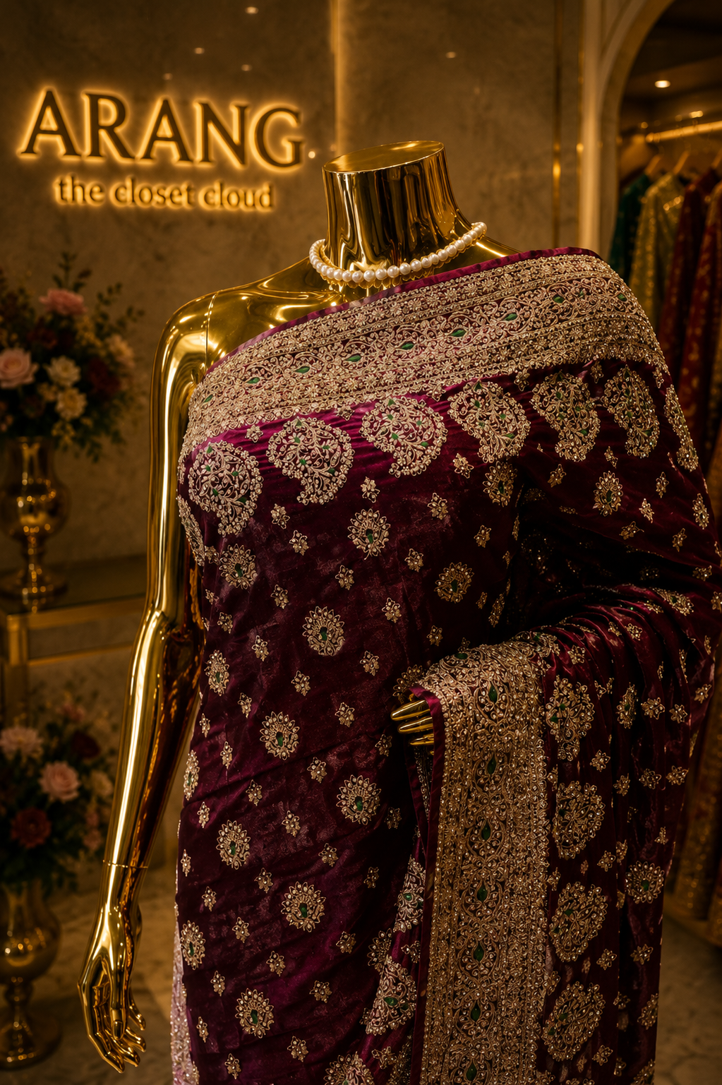 "The Royal Wine" Premium Designer Saree