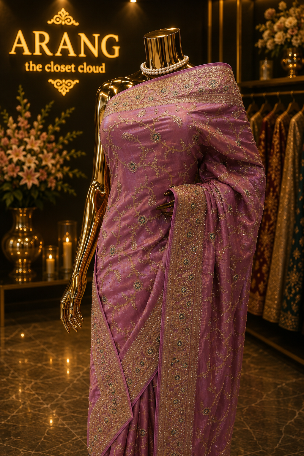 "The Luxury Mauve Pink" Premium Designer Saree