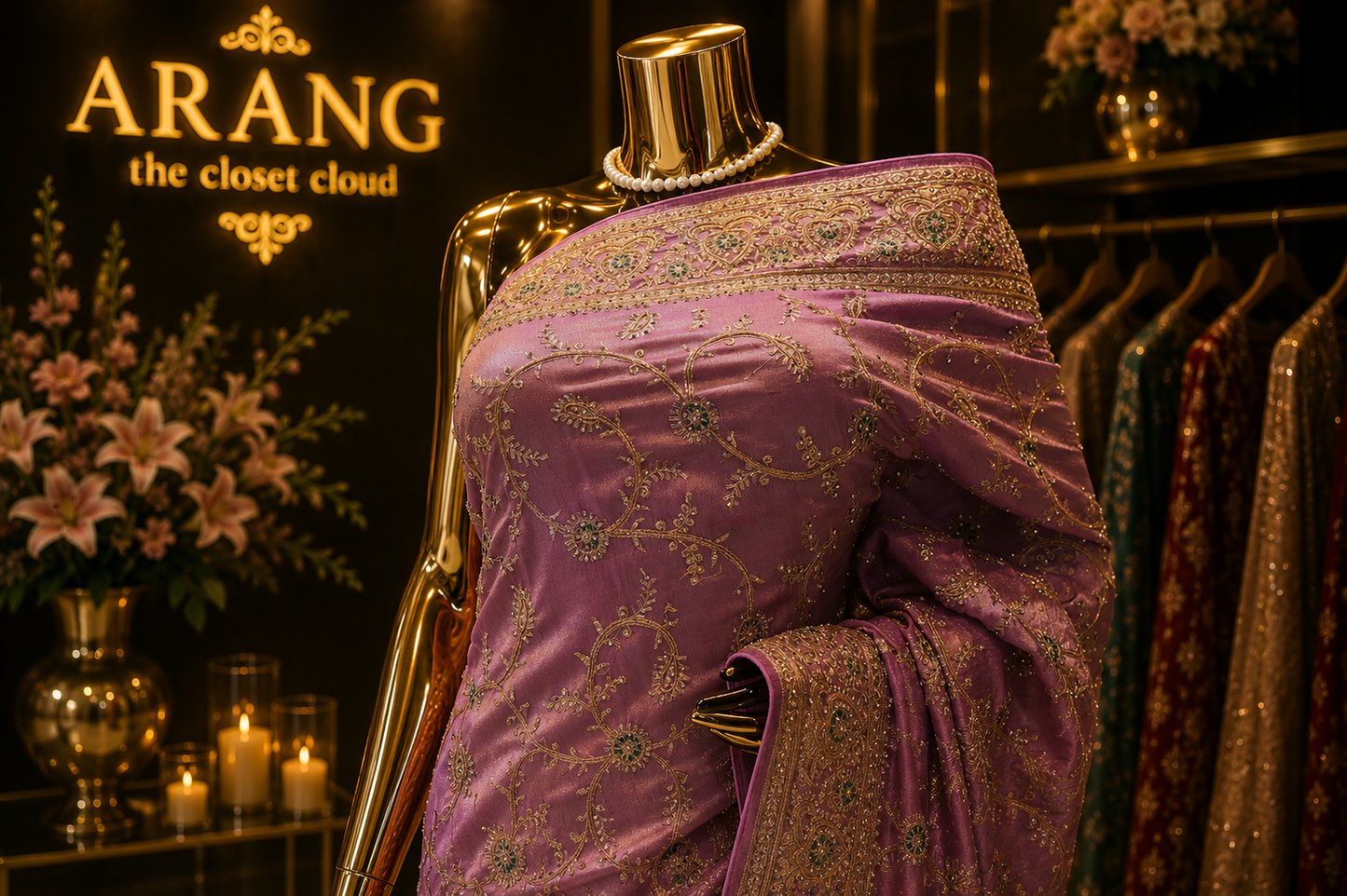 "The Luxury Mauve Pink" Premium Designer Saree